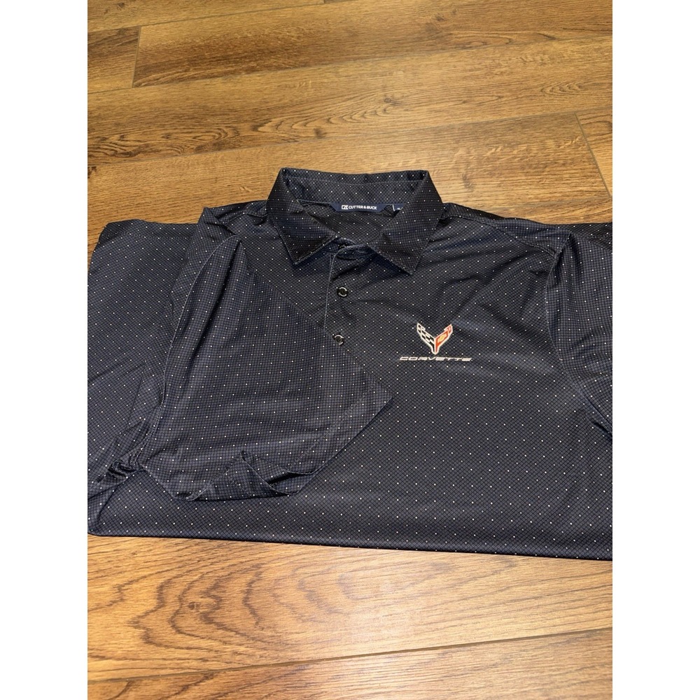 Cutter & Buck Corvette Polo Shirt XLarge Black CB Embroidered Logo XL Performan